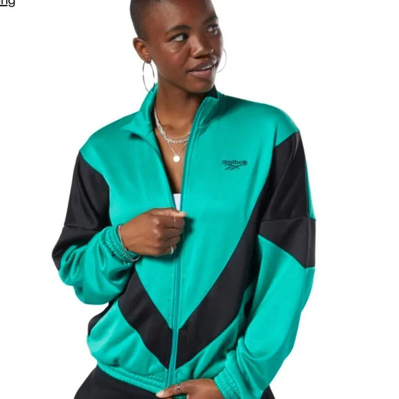 NWT Reebok Classics Vector Track Jacket unisex Size XS green - Picture 1 of 7